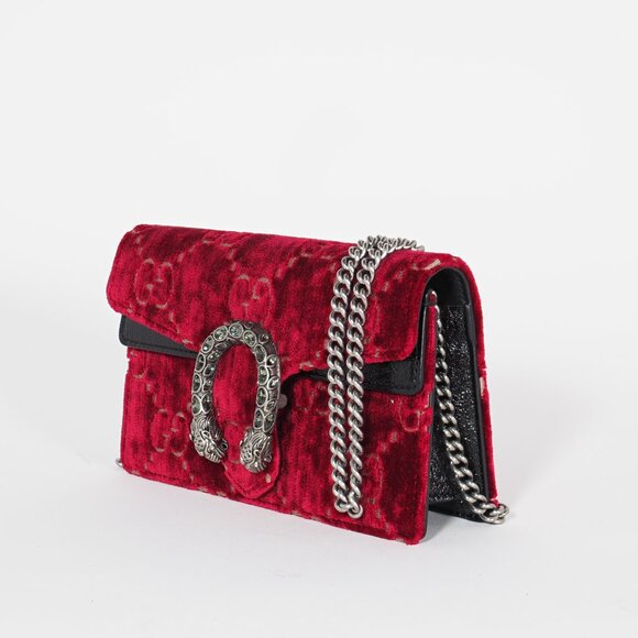 Gucci GG Red Velvet Super Mini Dionysus Chain Shoulder Bag - Picture 2 of 11